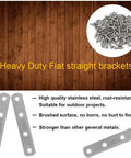 8 Pack 4 Inch Stainless Steel Flat Straight Mending Plates Heavy Duty Repair Brackets with 4 Countersunk Holes and Screws