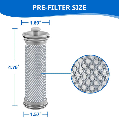 Image showing pre filter size dimensions of the Pre Filter Set For A10 A11 Hero Master And Pure One S11 Cordless Vacuum.