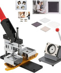 DIY Fridge Magnet Kit With Paper Cutter And 100 Supplies For Custom Magnets And Badges Perfect Starter Set For Home Crafters Gifts And Creative Projects, showing magnet maker and paper cutter.