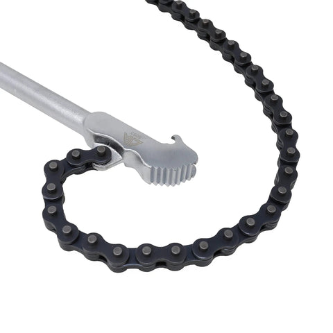 Heavy Duty 48 Inch Chain Wrench With Wide Jaw And Comfort Grip, Double Action Head for Irregular Automotive Parts, close-up view