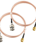 Two-pack BNC Male To SMA Male Coax Cable Adapter Kit 3.28ft RG316 Low Loss 50 Ohm 1 Meter Copper Gold Plated SMA Nickel BNC