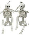 Two Pack 24 Inch Full Body Poseable Skeletons with Locking Joints for Halloween Indoor Outdoor Decor, white plastic skeleton props
