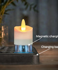 Rechargeable Flameless LED Tea Lights With Remote And Timer Waterproof Battery Operated Votive Candles With Charging Base