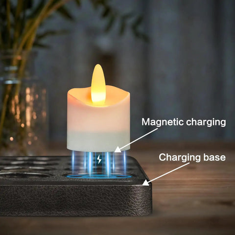 Rechargeable Flameless LED Tea Lights With Remote And Timer Waterproof Battery Operated Votive Candles With Charging Base