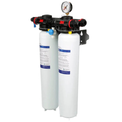 Top Drawer Heavy Duty High Flow Water Filter System Built Like A Tank For Quick Chloramine Removal And Smooth Cold Beverage Pour With No Drama Five Micron Filtration, dual filter setup with pressure gauge.