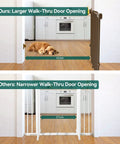 Comparison of Auto Close Baby and Dog Gate for Stairs and Hallways 2 In 1 Swing Doorway with larger 43-inch opening and standard 27-inch gate.
