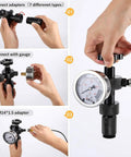 Three-step setup of Hydraulic Nitrogen Pressure Test Set And Accumulator Charging Kit With 3 Gauges 1500 PSI 3600 PSI 6000 PSI 7 Couplings