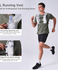 Go-To 5L Hydration Vest for Running and Cycling with Dual 500ml Soft Flasks, lightweight water backpack in use while running