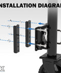 Installation diagram for 8 Inch Wheel Trailer Jack For RV Boat And Trailer, 2000 Lbs Load Capacity, 13 Inch Lift, 8x4 Wheel