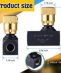 Two Pack Three Eighths Inch NPT Hydraulic Flow Control Needle Valve Dual Function For One Way Regulation And Quick Shutoff In Carbon Steel Durable Industrial Hydraulics, size view