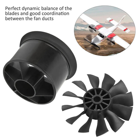 High Performance 50mm Ducted Fan for RC Jets and EDF Aircraft With 12 Blade Prop Kit Beefed Up Injection Molded Housing