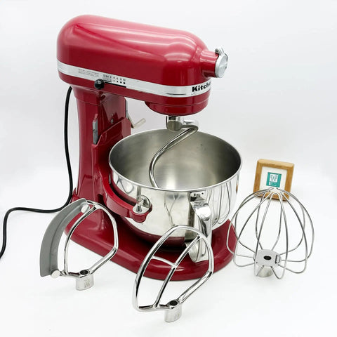 Stainless Steel Spiral Dough Hook Replacement for KitchenAid Stand Mixers 5 Plus 6 Quart Bowl Lift on red mixer