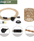 Straight Up Chic Boho Woven Rattan Plug In Pendant Ceiling Light Casting Dreamy Art Deco Wall Shadows And Bringing Super Chill Vibes To Every Cozy Room Today, featuring on/off switch and hemp rope.