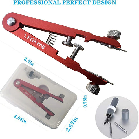 Pro Grade Watch Spring Bar Pliers Tool Set for Easy Band Removal and Strap Replacement With 8 Alloy Steel Pins and Tweezers, Durable Red Finish