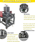 Heavy Duty 220V Single-Phase Electric Pipe Bender With Seven Die Sets For Round And Square Tubing showing motor switch and ball bearings.
