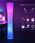 Slim 52 Inch LED Floor Lamp With Fabric Shade Dimmable 3 Level Lighting Two Included Bulbs in colorful setting