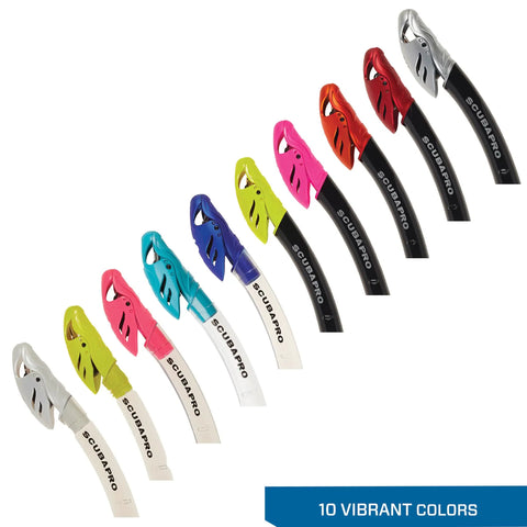 Spectra Dry Snorkel With Purge Valve And Quick Connect Clip Dry Top Design Keeps Water Out in 10 vibrant colors