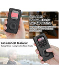 Black aluminum Apple Watch protective case for 40-49mm watches with retro iPod-style click wheel; two-angle view.