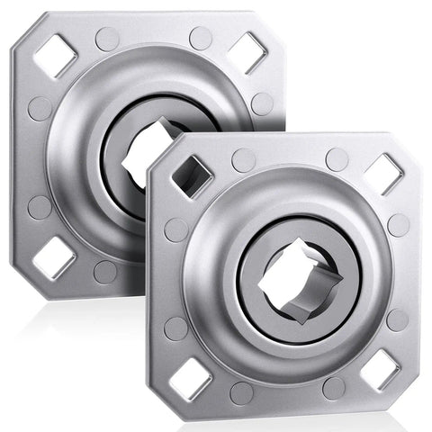 Two Pack 1 Inch Square Bore Disc Harrow Bearings With Four And A Half Inch Bolt Holes Heavy Duty Flange Bearing Units