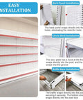Easy installation guide for Top Shelf Double Sided Gondola Shelving Display Featuring Adjustable Four Tier Store Shelves.