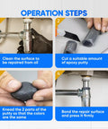Operation steps for using Two Part Epoxy Putty Stick For Quick Repairs On Pools Heaters Metal Plastic Ceramic