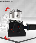 Operation display of Built Tough Cnc 4Th Axis Rotary Table With Rock Solid 98Mm Center Height And No Fuss Speed Control Box Plus Heavy Duty 10To1 Reduction 3Jaw 80Mm Chuck Setup.