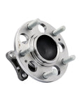 Front view of a Rear Wheel Bearing Hub Assembly Set Of 2 Fits 2013-2016 Hyundai Elantra, 2012-2017 Hyundai Veloster, And 2014-2018 Kia Forte Replacement Wheel Hubs With Durable Bearings For Smooth Ride.