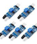 Five Pack IR Obstacle Avoidance Sensor Modules For Arduino And Robots, Line Tracking And Distance Detection 2 To 30 Cm Range