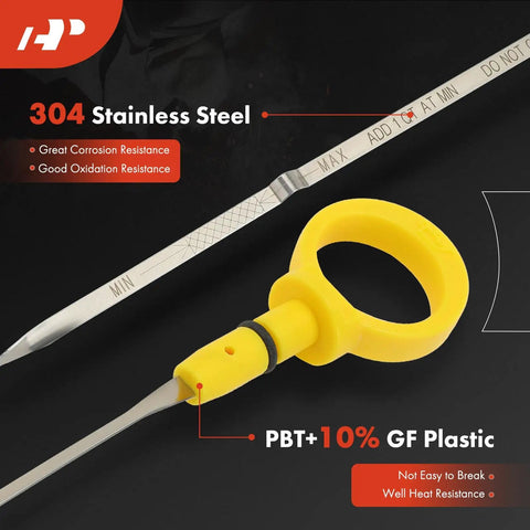 304 stainless steel 3.5L V6 Engine Dipstick for Dodge Charger Challenger Magnum Chrysler 300, RWD Only, with yellow handle