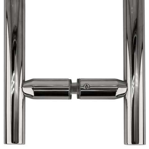 Slick Chrome 6 Inch And 8 Inch Ladder Style Pull Handles Three Quarter Inch Diameter Durable Cabinet And Drawer Hardware with Stock Finishes Plus Custom Finish Options showing polished chrome detail.