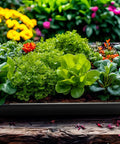 All In One Extra Tall 7.3 Inch Humidity Dome Seed Starter Tray Set with colorful plants on a wooden table, 1020 size.