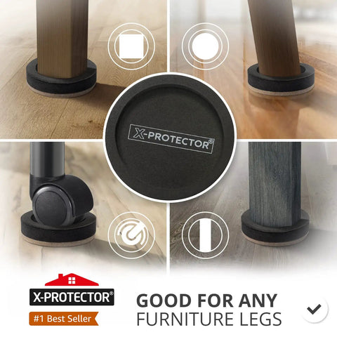 Heavy Duty Felt Furniture Sliders For Hardwood Floors Premium Floor Savers, non-slip pads on furniture legs for smooth movement.