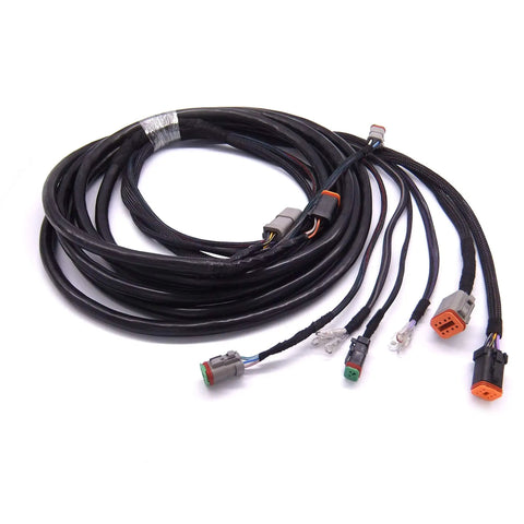 Coiled SystemCheck Main Modular Wiring Harness Cable For Outboard Remote Control Box 15ft with multiple connectors visible