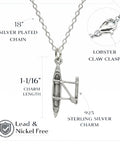 Outrigger Canoe Charm Necklace For Women Sterling Silver Dainty Handmade Ocean Boat Pendant 18 Inch Minimal Layering Jewelry