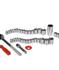 40 Piece Ratcheting Socket Wrench Set With Metric And Standard Sizes, 6-Point Hex Sockets, Handy Organizer Kit With Torque, Insulated Handles