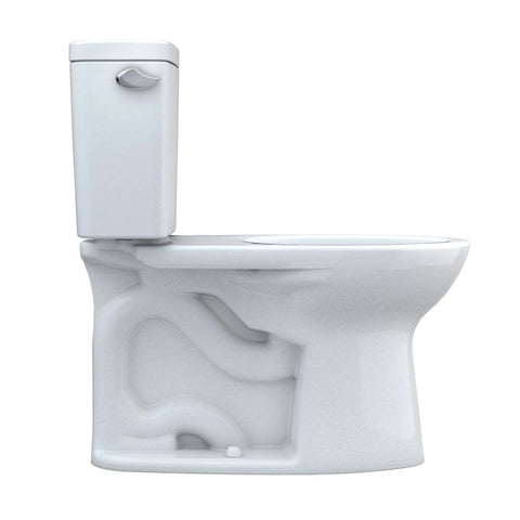Top Shelf Two Piece Elongated Toilet Featuring Universal Height And 1.6 GPF Tornado Flush System For Hassle Free Grime Control And Reliable Everyday Bathroom Comfort In Crisp White