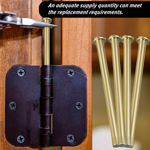 4 Pack 3.5 Inch Door Hinge Pins Stainless Steel With Gold Finish For Interior Wood Doors Replacement Screws Included Fits Self Closing Doors Kitchen And Garage Hinges Hardware That Keeps Your Doors Swinging Smoothly Easy Quick Swap