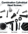 580 Piece Metric Screw Kit Pro Grade With M2 M3 M4 M5 Button Head Screws Bolts Nuts And Washers In 12 9 Carbon Steel For DIY Projects And Small Machine Assembly