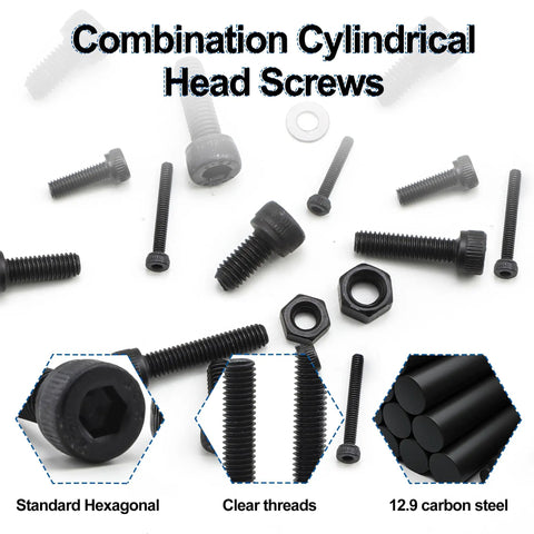 580 Piece Metric Screw Kit Pro Grade With M2 M3 M4 M5 Button Head Screws Bolts Nuts And Washers In 12 9 Carbon Steel For DIY Projects And Small Machine Assembly