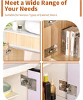 Six Piece Cabinet Hinge Repair Plate Kit Durable Stainless Steel With Mounting Screws installed on kitchen cabinets and furniture