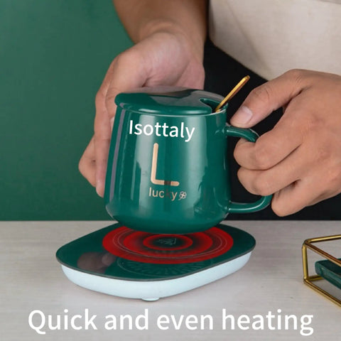Skip The Lukewarm Sip With This Smart Electric Coffee Mug Warmer Set crafted to keep your desk beverages piping hot.
