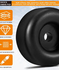 Close-up of black heavy-duty rubber bumper from 20 Pack 2.5 Inch Trailer Ramp Door Bumpers, emphasis on durability and material