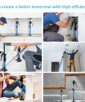 Heavy Duty Adjustable Cabinet Support Jack With Sturdy Aluminum Handle, used during kitchen installations and shelf mounting.