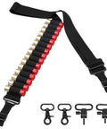 Heavy Duty Shotgun Sling With 15 Round Shellholder For 12 Gauge Adjustable Nylon Strap Mil Spec Swivels And Metal Hooks Studs Included