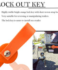 2-pack surge brake lockout key with orange heavy-duty strap and side bracket for UFP trailer brakes (A-60/A-70/A-75/A-84)