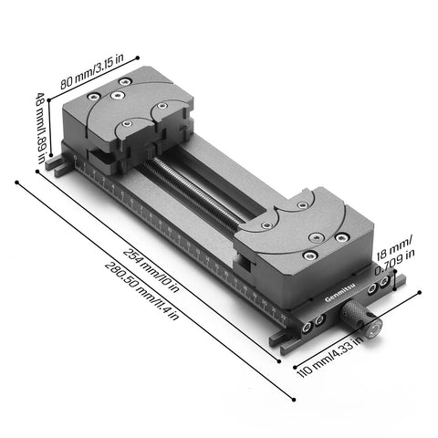 Fractal Vise With 100 Degree Adjustable Jaw For Irregular Shapes And Tall Pieces 120mm Clamping Range Dual Fixation Design Keeps Your Clamping Game Tight On CNC Router Machines, 254mm CNC vise, 18mm base