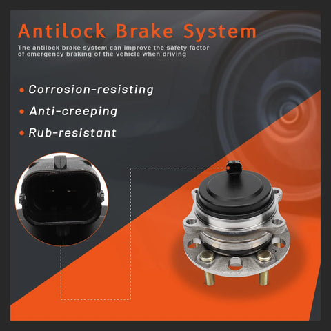 Drop In Front Wheel Hub And Bearing Assembly For Kia Sorento 2016-2020, Telluride 2020-2023, And Hyundai Palisade 2020-2023 FWD, 5 Lug, ABS Included, Replaces WA5 shown with corrosion-resistant features.