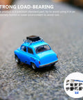 Zero Drama Rc Car Screw Repair Kit With Super Tough Storage Case Rust Proof Mini Fasteners For Remote Control Hobbyists Lightning Fixes And Smooth Ride Restoration, small blue RC car on outdoor surface.