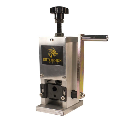 Benchtop Wire Stripping Machine for Copper Wire From 0.15 Inch to 1 Inch, Drill Powered or Manual Hand Crank Operation