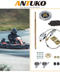Bulletproof Rear Axle Assembly Kit For Go Kart And ATV Features Beefed Up Shafts Four Hole Wheel Hub Complete 37 Tooth Sprocket Chain Setup And Quick Fit Disc Brake Master Cylinder with components displayed.